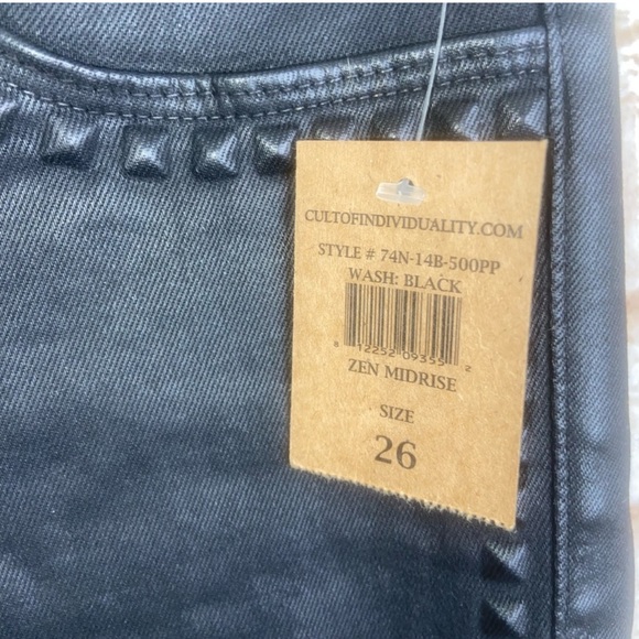 Cult of Individuality Zen Mid Rise Skinny Jean Pants in Black Size 26 NWT - Picture 2 of 7
